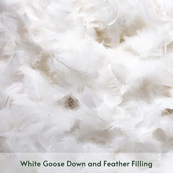 Pack of 2 Down and Feather Throw Pillow Inserts, 28 x 28 Soft Fluffy - Picture 3 of 10